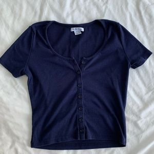 ASOS Glamorous Navy Crop Top